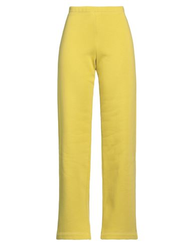 Douuod Woman Pants Acid Green Size S Cotton, Polyester In Yellow