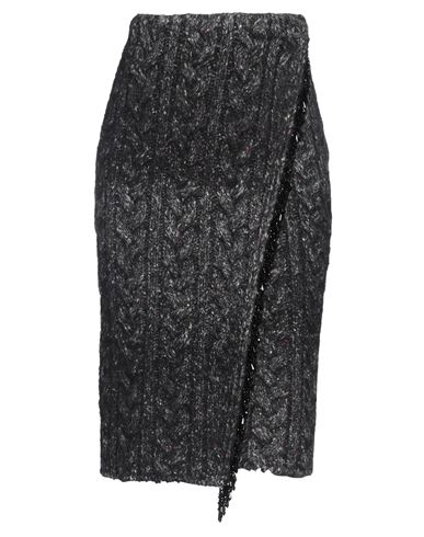 Alanui Woman Midi Skirt Black Size L Cotton, Polyamide, Alpaca Wool, Polyester