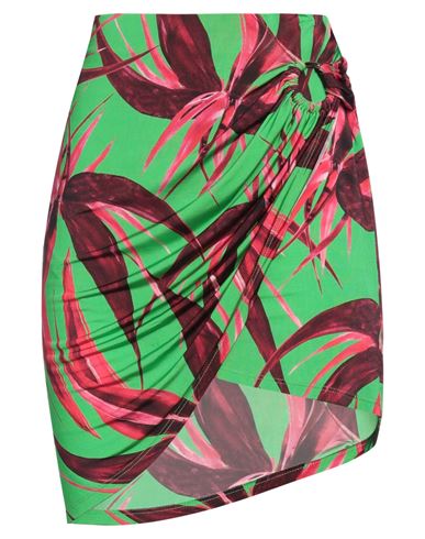 LOUISA BALLOU LOUISA BALLOU WOMAN MINI SKIRT GREEN SIZE M VISCOSE, ELASTANE 