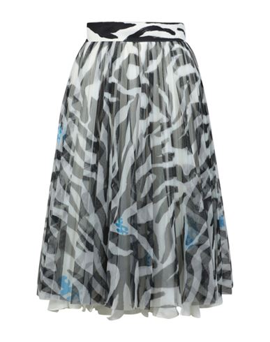 Shop Off-white Zebra Pleated Midi Skirt Woman Midi Skirt Black Size 8 Polyester