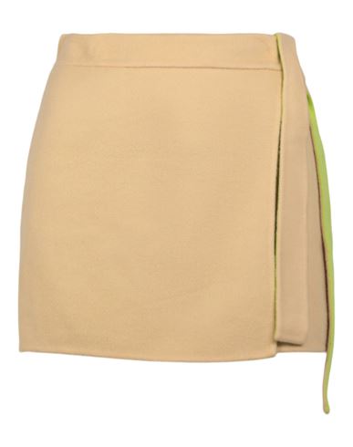 Shop Off-white Wool Blend Mini Skirt Woman Mini Skirt Green Size 6 Virgin Wool, Cashmere