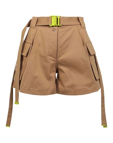 Shop Off-white Gabardine Cargo Shorts Woman Shorts & Bermuda Shorts Brown Size 8 Cotton, Elastane