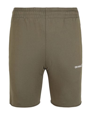 Shop Off-white Wave Diag Sweatshorts Man Shorts & Bermuda Shorts Green Size Xl Cotton