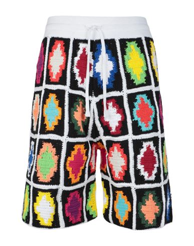 Shop Marcelo Burlon County Of Milan Marcelo Burlon Macrame Cross Knit Shorts Man Shorts & Bermuda Shorts Multicolored Size L Cotton In Fantasy
