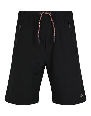 Shop Marcelo Burlon County Of Milan Marcelo Burlon Colorful Cross Nylon Shorts Man Shorts & Bermuda Shorts Black Size M Polyamide