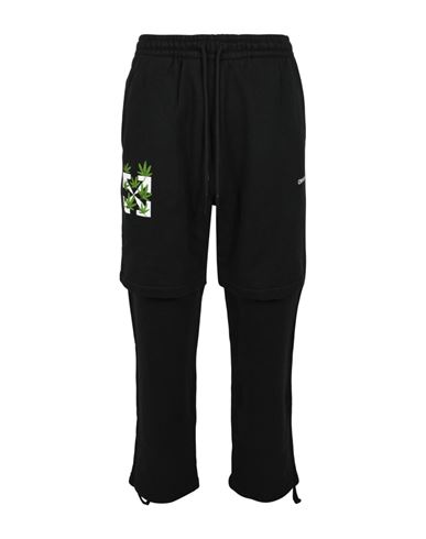 Shop Off-white Weed Arrows Double Sweatpants Man Pants Black Size Xs Polyester