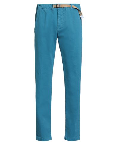 White Sand Man Pants Azure Size 36 Cotton, Elastane In Blue