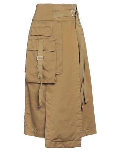 Dondup Woman Midi Skirt Khaki Size 6 Cotton In Brown