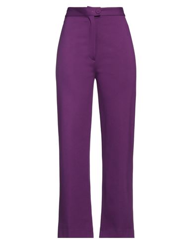 Maison Laviniaturra Woman Pants Magenta Size 8 Viscose, Nylon, Elastane In Purple