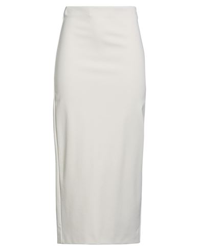 SEMICOUTURE SEMICOUTURE WOMAN MIDI SKIRT OFF WHITE SIZE 8 VISCOSE, POLYAMIDE, ELASTANE 