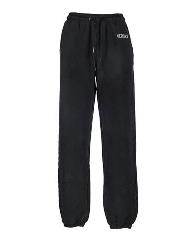 Shop Versace Black Tracksuit Pants Woman Pants Black Size 4 Cotton