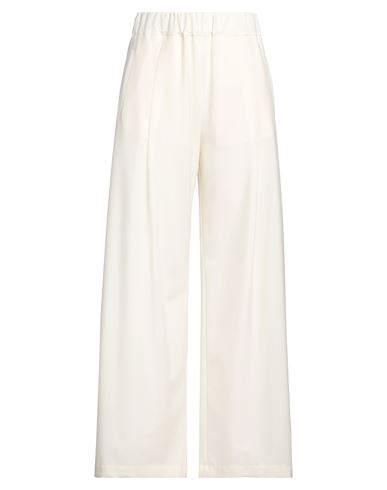 SEMICOUTURE SEMICOUTURE WOMAN PANTS IVORY SIZE 6 POLYESTER, VIRGIN WOOL, ELASTANE 
