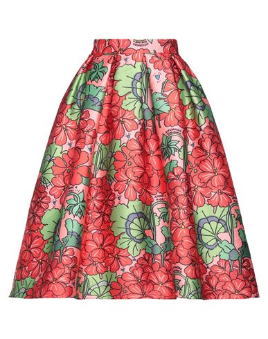 Alessandro Enriquez Woman Midi Skirt Red Size 8 Polyester In Multi