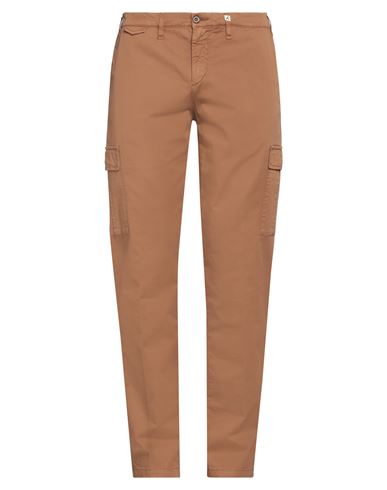 Shop Myths Man Pants Tan Size 38 Cotton, Elastane In Brown