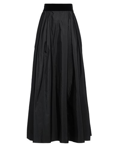Max Mara Studio Woman Maxi Skirt Black Size 10 Cotton, Elastane, Polyester, Silk