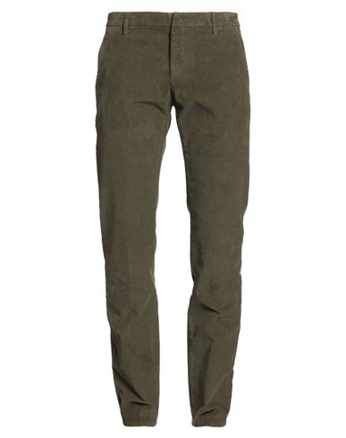 Dondup Man Pants Military Green Size 32 Cotton, Elastane In Green