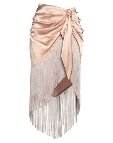 Shop Vicolo Woman Midi Skirt Sand Size M Viscose In Beige