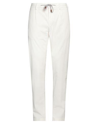 Eleventy White Pants With Elastic Drawstring Waist And Tapered Leg In Cotton Blend Stretch Woman In White
