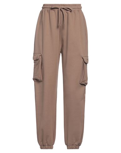 Hinnominate Woman Pants Camel Size L Cotton In Brown