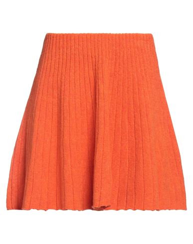 Akep Woman Mini Skirt Orange Size 6 Acrylic, Polyamide, Wool, Viscose