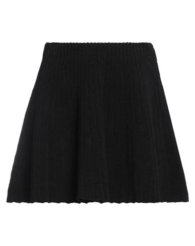 Akep Woman Mini Skirt Black Size 4 Acrylic, Polyamide, Wool, Viscose