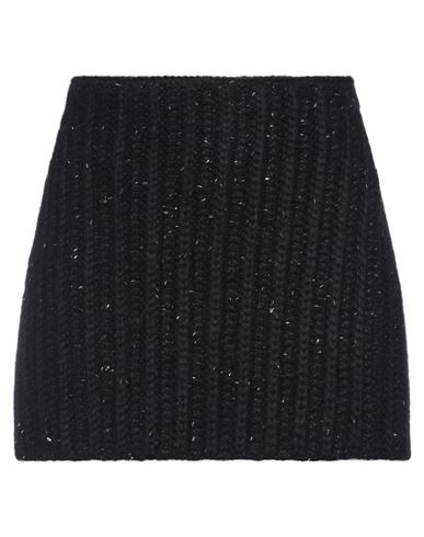 Shop Alanui Woman Mini Skirt Midnight Blue Size M Alpaca Wool, Polyamide, Viscose, Wool, Polyester