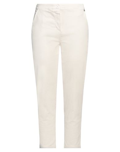 Shop Souvenir Woman Pants Cream Size M Cotton, Elastane In White