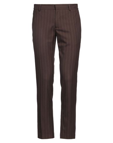 DANIELE ALESSANDRINI DANIELE ALESSANDRINI MAN PANTS CHOCOLATE BROWN SIZE 34 POLYESTER, VISCOSE, ELASTANE 