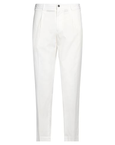 Santaniello Man Pants White Size 38 Cotton, Elastane