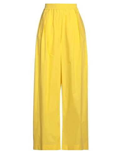 Roberto Collina Woman Pants Yellow Size M Cotton