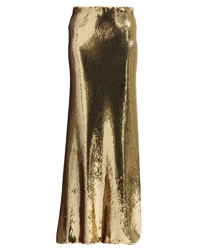 N°21 Woman Maxi Skirt Gold Size 6 Polyester, Elastane