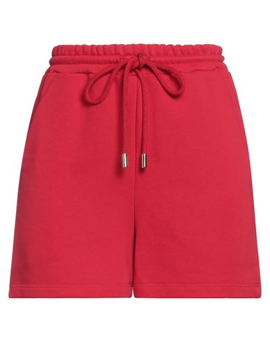 Shop Ermanno Firenze Woman Shorts & Bermuda Shorts Red Size 2 Cotton, Polyester