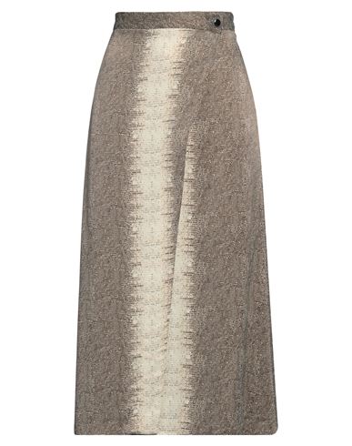 Twinset Woman Midi Skirt Military Green Size 10 Viscose In Beige