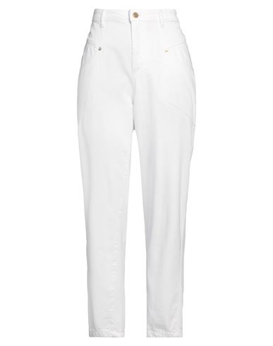 Ermanno Firenze Woman Jeans White Size 6 Cotton