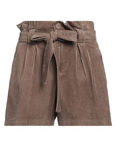 Souvenir Woman Shorts & Bermuda Shorts Khaki Size M Cotton In Brown