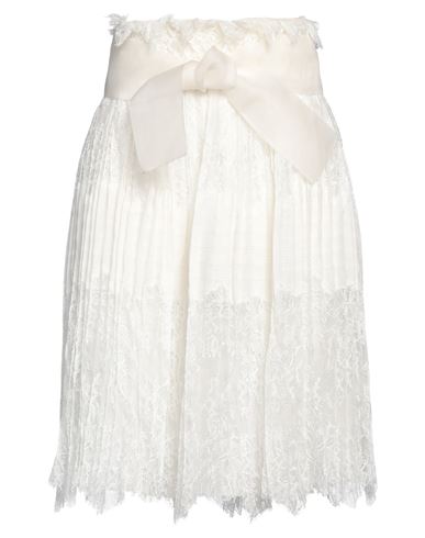Ermanno Scervino Woman Midi Skirt White Size 4 Polyamide, Silk, Ramie
