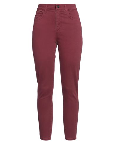 JIJIL JIJIL WOMAN JEANS BURGUNDY SIZE 26 COTTON, ELASTANE 