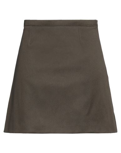 Amotea Woman Mini Skirt Military Green Size 4 Cotton In Brown