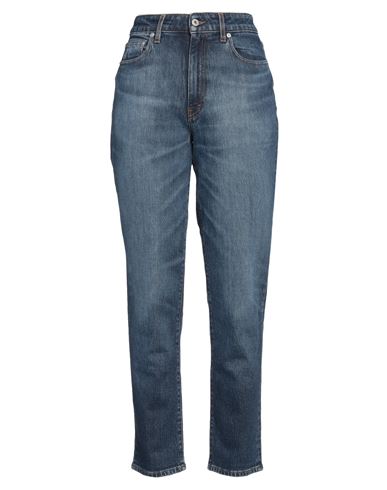 HERON PRESTON HERON PRESTON WOMAN JEANS BLUE SIZE 29 COTTON, HEMP, RUBBER 