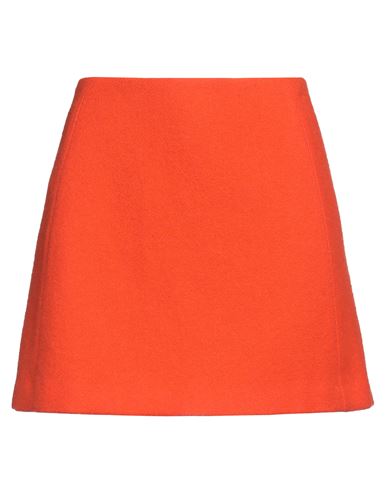 Alysi Woman Mini Skirt Orange Size 4 Virgin Wool In Red