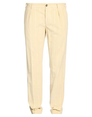 Incotex Verve Man Pants Pastel Yellow Size 38 Cotton, Elastane In Neutral