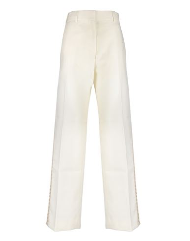 Shop Palm Angels Cream Trousers Woman Pants White Size 4 Wool