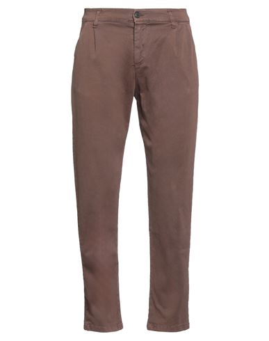Stilosophy Man Pants Dark Brown Size 34 Cotton, Elastane