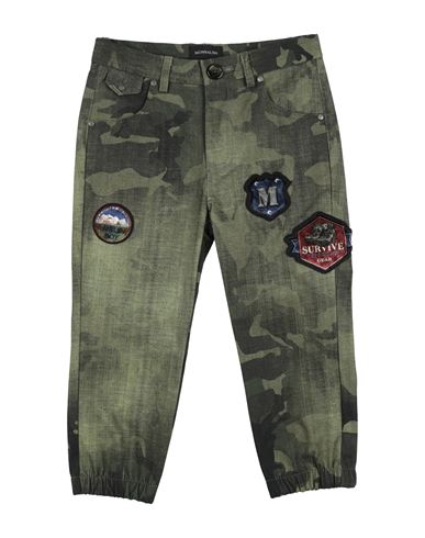 Monnalisa Toddler Boy Pants Military Green Size 6 Cotton, Elastane In Green