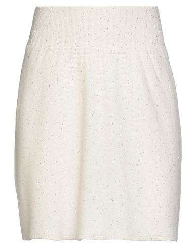 Fabiana Filippi Cashmere Woman Mini Skirt Cream Size 4 Virgin Wool, Silk, Cashmere, Alpaca Wool, Pol In White