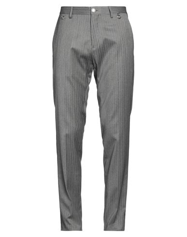 John Richmond Man Pants Grey Size 40 Virgin Wool, Viscose, Nylon, Elastane In Gray