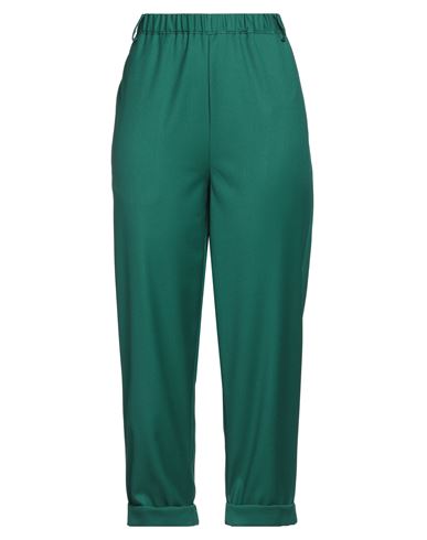 Solotre Woman Pants Emerald Green Size 4 Polyester, Viscose, Elastane In Green