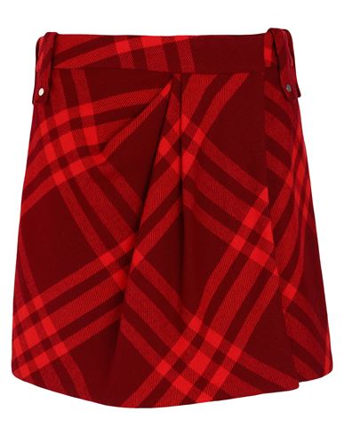 Burberry Woman Mini Skirt Red Size 4 Wool In Brown