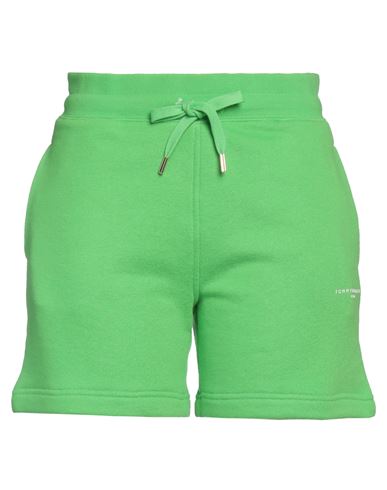 Tommy Hilfiger Woman Shorts & Bermuda Shorts Acid Green Size M Cotton, Polyester