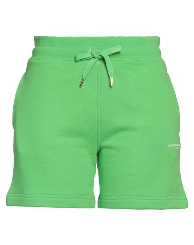Tommy Hilfiger Woman Shorts & Bermuda Shorts Lime Green Size M Cotton, Polyester In Green